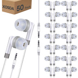 Xosda 50 Pack Bulk Earbud Headphones For Kids Classroom Wholeslae Wired Earphones Class Set For School Students Children Toddler Teens Boys Girls(Xpg101 50 White) -Like New