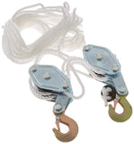 2 Ton Rope Hoist Pulley Wheel Block and Tackle, 4000LB 65 Feet Poly Rope Hoist Pulley Block 7:1 Ratio Lifting Power