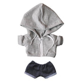 niannyyhouse 8in(20cm) Plush Doll Clothes Hoodies Without Pocket Jeans Doll Dressup (Gray)
