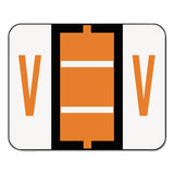 Smead 67092 AZ ColorCoded BarStyle End Tab Labels Letter V Dark Orange 500/Roll