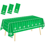 Oigco 3 Packs Party Football Tablecloth(54x 108), Football Theme Party Plastic Touchdown Table Cover for Birthday Party Decorati