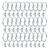 30 Pack Strong Iron Metal Curtain Rings with Clips 2.5 Inch Diameter, Decorative Drapery Rustproof Curtain Rod Clip Ring, Durabl
