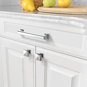 Amerdeco 10 Pack Polished Chrome Cabinet Pulls 5 Inch(128Mm) Hole Center Cabinet Hardware Kitchen Cabinet Handles For Bathroom D