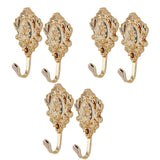 6Pack Vintage Drapery Curtain Holdbacks Tieback Hooks Rose Pattern,Curtain Holdbacks (Golden)