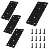 Suiwotin 4pcs Metal Flat Straight Brace Bracket, 5'' x 1.9'' (L x W) Stainless Steel Mending Plate, Joining Bracket Wood Connect