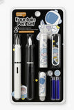 Veemok Space Theme Erasable Fountain Pen Set, 2 Pens with Blue Ink Refills