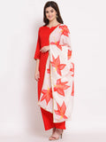 Gosriki Women'S Rayon Straight Kurta With Palazzo & Dupatta (Kpzd-Cot-10026-Red_Xl-Go_Red_X-Large),Red,,B09LSCJ6YB