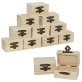 Creative Hobbies 12Pack Mini Wooden Treasure Boxes with Locking Clasp Unfinished Wood Treasure Chest for Party Favors, DIY Pr