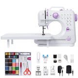 Sewing Machine for Beginners, Mini Sewing Machine with 5 Replaceable Presser Feet, Extension Table, 12 Built-in Stitches, Portab