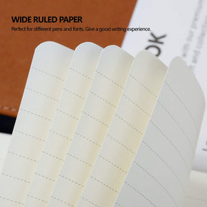 Thick Classic Notebook with Pen Loop - A5 College Ruled Hardcover Writing Notebook with Pocket + Page Dividers Gifts, Banded, La