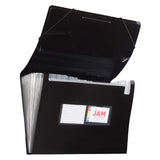 JAM PAPER Accordion Folders 13 Pocket Plastic Expanding File Legal Size 10 x 15 Black Sold Individually