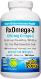 Natural Factors, RxOmega-3 Fish Oil, Pharmaceutical Grade, 1260 mg Omega-3 Per Serving, No Fishy Aftertaste, 240 Count (Pack of 
