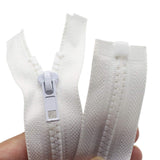 YaHoGa 2PCS 20 Inch #5 Separating Jacket Zippers for Sewing Coats Jacket Zipper White Molded Plastic Zippers Bulk (20 White)