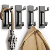 pickpiff Wall Hooks for Coat and Towel: Adhesive Door Hanger Stick on, Grey 4 Pack
