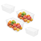 Y.Z.Bros 16Lx12W inch Wider Freezer Storage Organizer Baskets Container, Deep Metal Wire Chest Upright Refrigerator Divider Bins