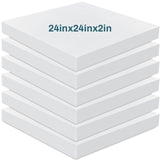 Frienda 6 Pack 2 X 24 X 24 Upholstery High Density Foam Cushion White Square Seat Replacement Cushion or Commercial Use Stuffing