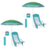 Nice C Beach Chair, Sand Chair, Beach Chairs for Adults with Umbrella and Cooler, High Back, Cup Holder & Carry Bag & Heavy Duty