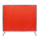 VEVOR Welding Screen with Frame, 6' x 8' Welding Curtain Screen, Flame-Resistant Vinyl Welding Protection Screen on 4 Swivel Whe