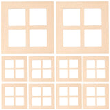 DOITOOL Dollhouse Wooden Windows 10PCS Square Miniature Window Frame Dollhouse Furniture Mini Window Tiny Wooden Window Models D