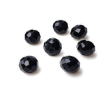 Chengmu 8mm Rondelle Black Glass Beads for Jewelry Making 300pcs Faceted Briolette Shape Crytal Spacer Beads for Bracelet Neckla