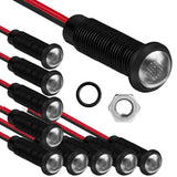 Gebildet 10pcs LED Plastic Indicator Pilot Light 110VAC Mounting Hole Size 6mm(White)