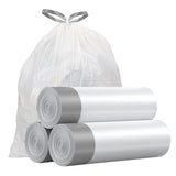 UhomeyUhao Small Trash Bags 4 Gallon - Drawstring, Individual Unscented Small Garbage Bags, White Trash Can Liners For Bathroom,