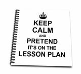 3dRose db_157780_1 Keep Calm and Pretend its on The Lesson PlanFunny Teacher GiftsTeaching HumorHumorous Fun Drawing Book, 8