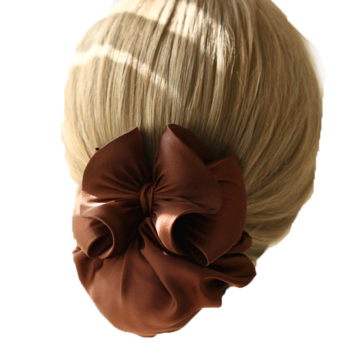 Women Hair Bun Cover Net Snood Hairnet Bowknot Decor Barrette Hair Clip 3D Bow Hair Accessories