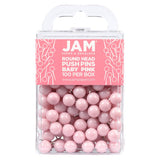 JAM PAPER Colorful Push Pins Round Head Map Thumb Tacks Baby Pink Pastel Pushpins 100/Pack