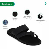 Ortho Joy Extra Soft Doctor Ortho Slippers For Men/Comfortable Regular Wear Slipper,Black,6,B0B9GSGTQ9