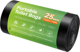 Portable Toilet Replacement Bags, 25 Count 8 Gallon 1.5 Mil Super Thickened Compostable Trash Bags, 30 Liter Camping Toilet Bags