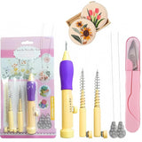 Artonezt Punch Needle Embroidery Tool Set With 3 Sizes Adjustable Lengths Hand Tufting Punch Needle Kit Thread Cutter Cap Tool F