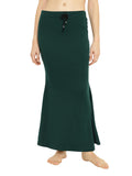 Sugathari Womens Dark Green Micro Fiber Solid Saree Shapewear for Women (AVA FISHCUT Bottle Green S)