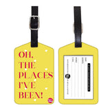 Nutcase Designer Luggage Travel Baggage Tags Set Of 2 With Name Card Inside Places I Have Been Yellow