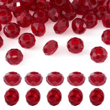 100pcs Dark Red Glass Faceted European Beads Crystal Large Hole Loose Rondelle Spacer Beads Slide Charms No Metal Core 14x8mm fo