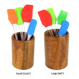 UPIT Wooden Kitchen Countertop Tool Utensil Holder Crock for Spoons Spatula Straw Cutlery Accessories Utinsels Storage, 4 x 6