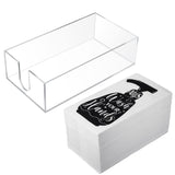 Outus 101 Pieces Disposable Hand Towels and Acrylic Napkin Holder, Bathroom Etiquette Guest Paper Napkins for Bathroom Powder Ro