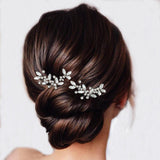 Casdre Crystal Bride Wedding Hair Pins Rhinestone Bridal Hair Pieces Wedding Hair Accessories for Women and Girls (Pack of 2) (A