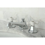 Kingston Brass Ks4461Px Metropolitan Widespread Lavatory Faucet With Porcelain Cross Handle, Polished Chrome,8-Inch Adjustable C