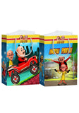 Pack of 10 Fat and Thin Boy Theme Birthday Return Gift Paper Bags|Made in India| Cartoon Theme Carry Bags (Multi, 9x6x2.8 inch)