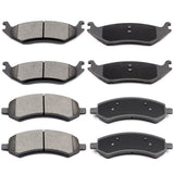 ECCPP D1084-7991 D967-7867 Front Ceramic & Rear Semi Metallic Disc Brake Pad Set Fit For Chrysler Aspen 2007-2009,For Dodge Dako