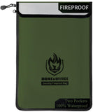 Upgraded Two Pockets Fireproof Document Bag (2000?), andyer 15  x 11  Waterproof Fireproof Money Bag for Cash with Zipper, Imp