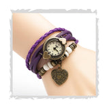 Spiffy Analog Watch For Women & Girls | Stylish Bracelet Watch With Heart Charm, Vintage Fashion Dial & Adjustable Bracelet Chai