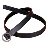 Romp Fashion Women Black P.U Leather Round Buckle Belt For Casula And Formal Ladies Dress