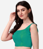 Pujia Mills Women'S Deep Neck Silk Sleeveless Readymade Blouse (Sando_Rama_38)