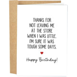 Naixiwen Sarcastic Birthday Card for Mom, Funny Birthday Card from Daughter Son, Happy Bday Card Gifts, Thank You For Not Leavin
