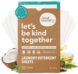 Kind Laundry Detergent Sheets with Stain-Fighting Enzymes - Plant Powered Eco-Friendly Laundry Soap Sheets - Home or Travel Laun