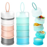 2 PCS 4 Layers Baby Milk Powder Dispenser, Milk Powder Pots, Formula Dispenser Portable Milk Powder Formula Dispenser Container 