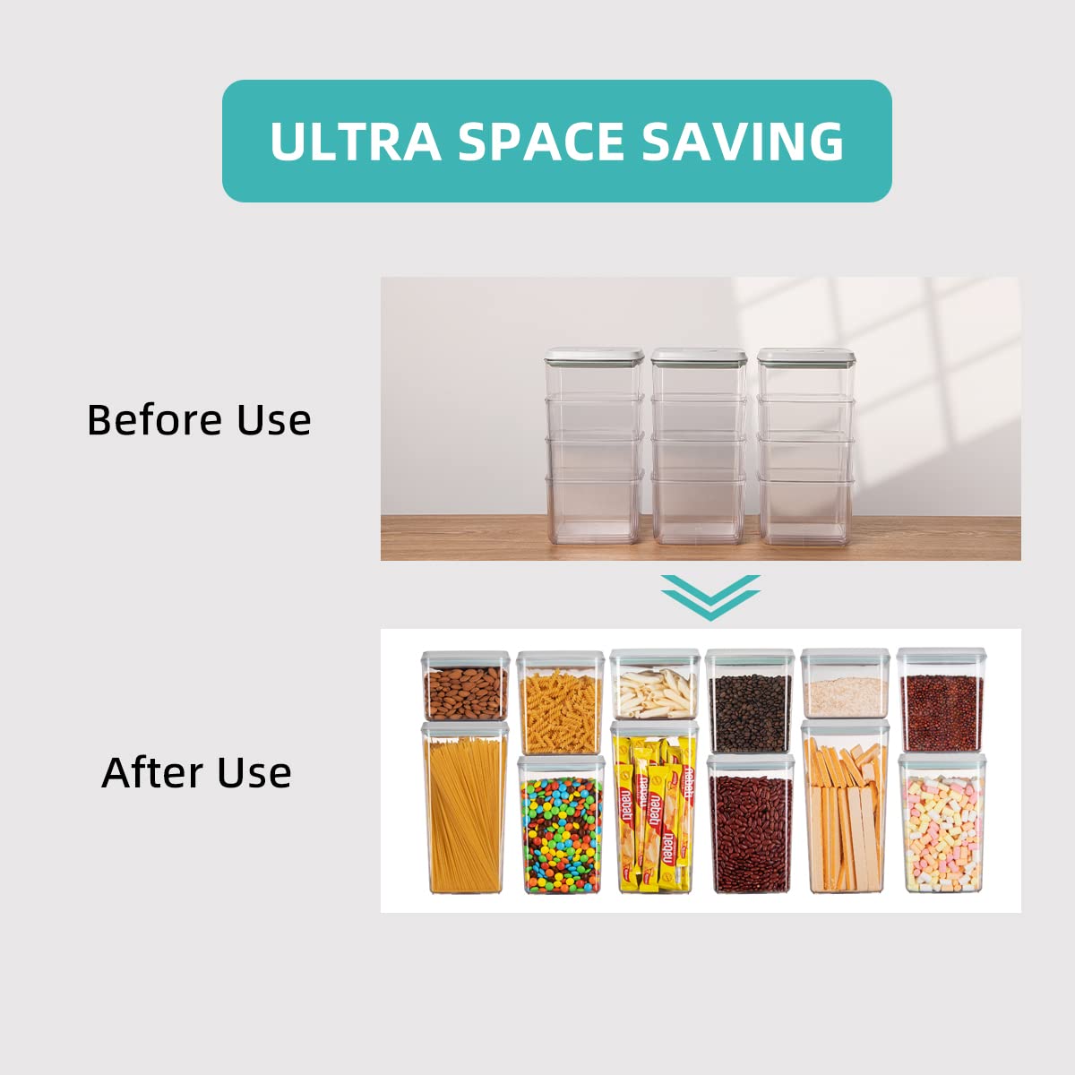 Ankou Food Storage Containers Pop Airtight Food Storage Containers with Lids for Kitchen Pantry Organizing Cereal Snack Flour Su