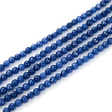 Adabele 180pcs Natural Dark Sapphire Blue Jade Healing Gemstone 4mm (0.16 Inch) Small Faceted Round Loose Beads Gem Stone Spacer